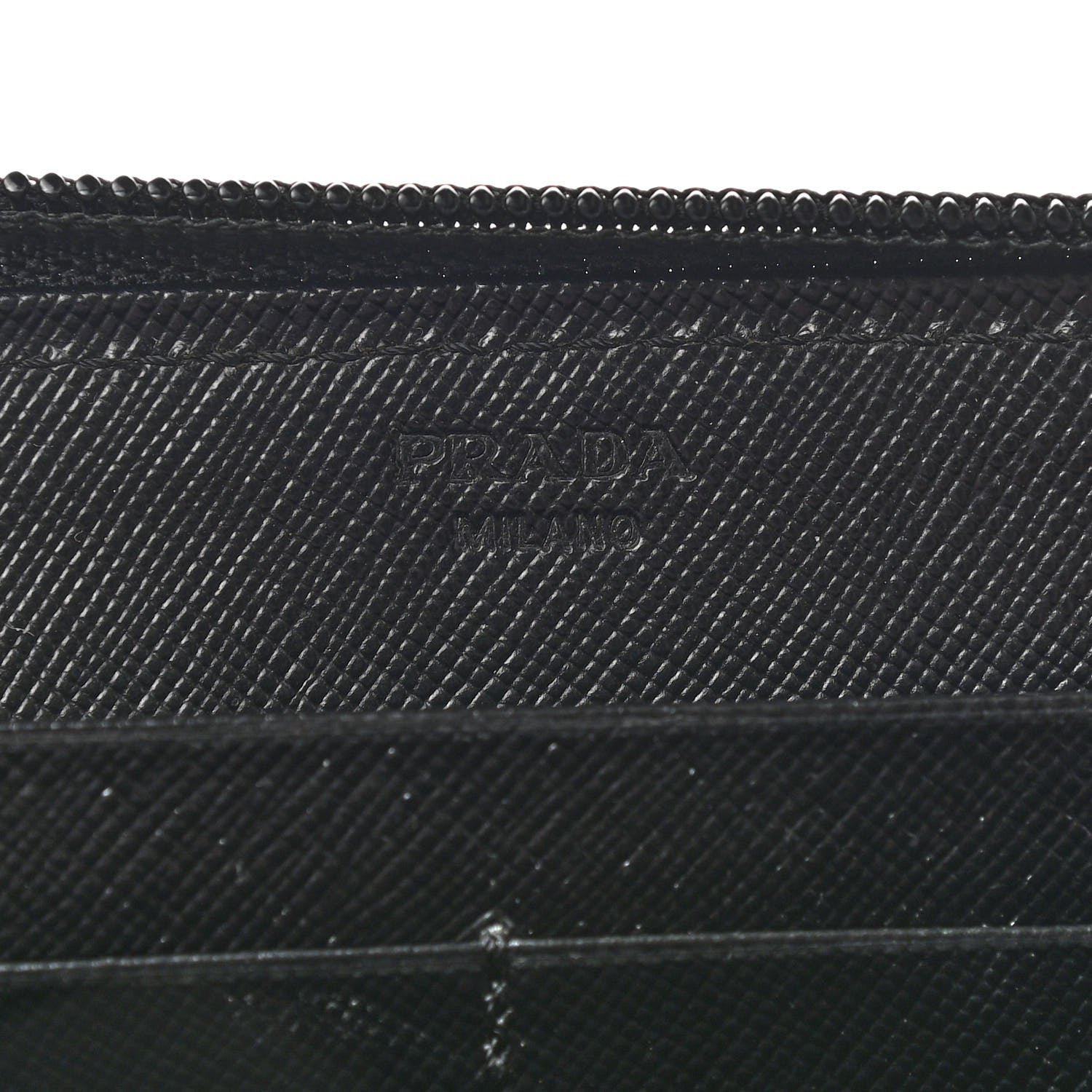 Prada Tessuto Nylon Zip Around Wallet Black 6 of 7