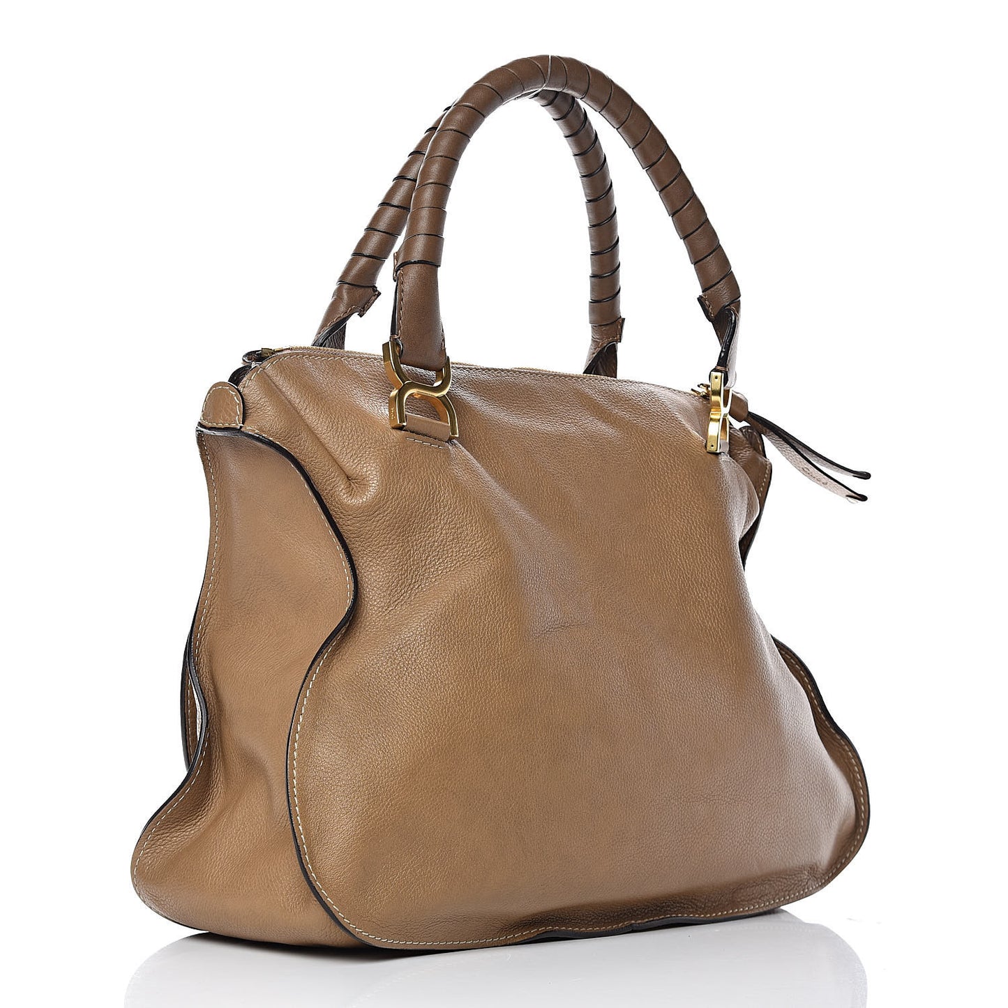 Calfskin Large Marcie Satchel Nut