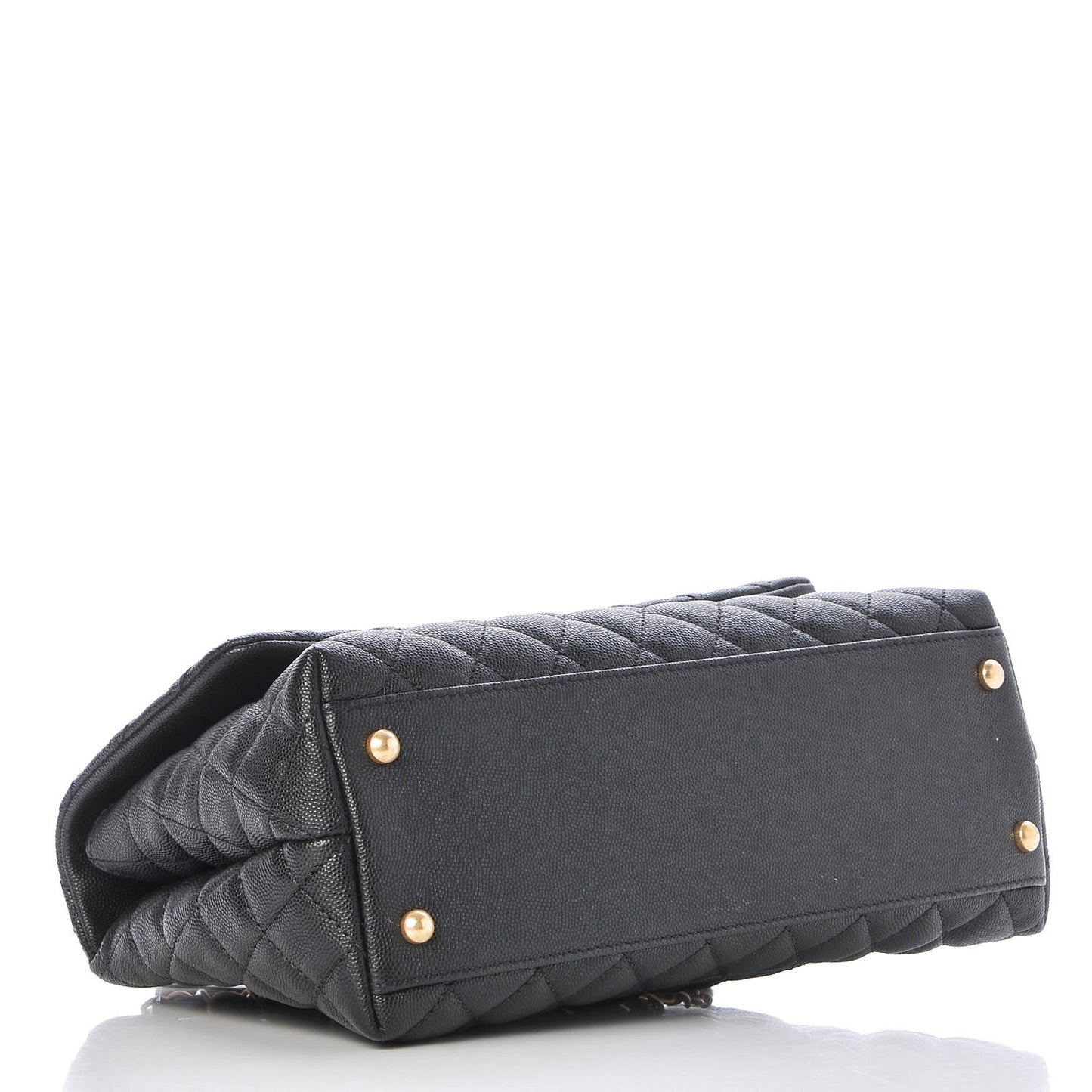 Caviar Quilted Small Coco Handle Flap Black