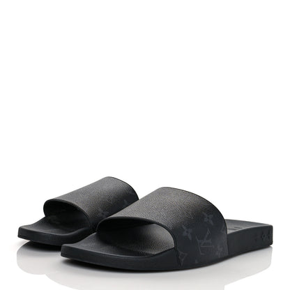 Louis Vuitton Rubber Monogram Eclipse Mens Waterfront Mules 11 Black 3 of 7