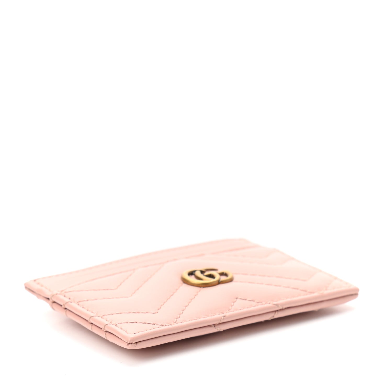 Calfskin Matelasse GG Marmont Card Holder Perfect Pink