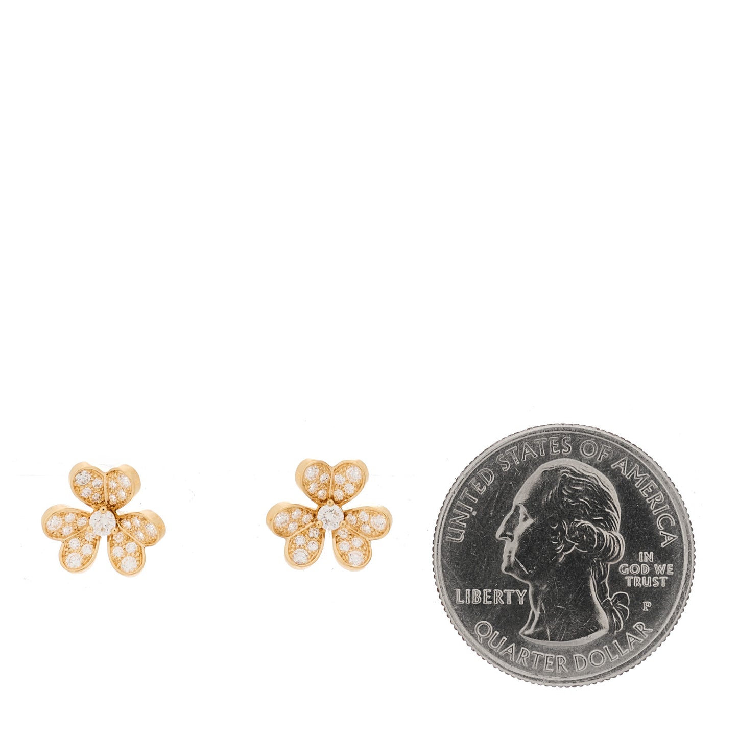 18K Yellow Gold Diamond Mini Frivole Pave Earrings