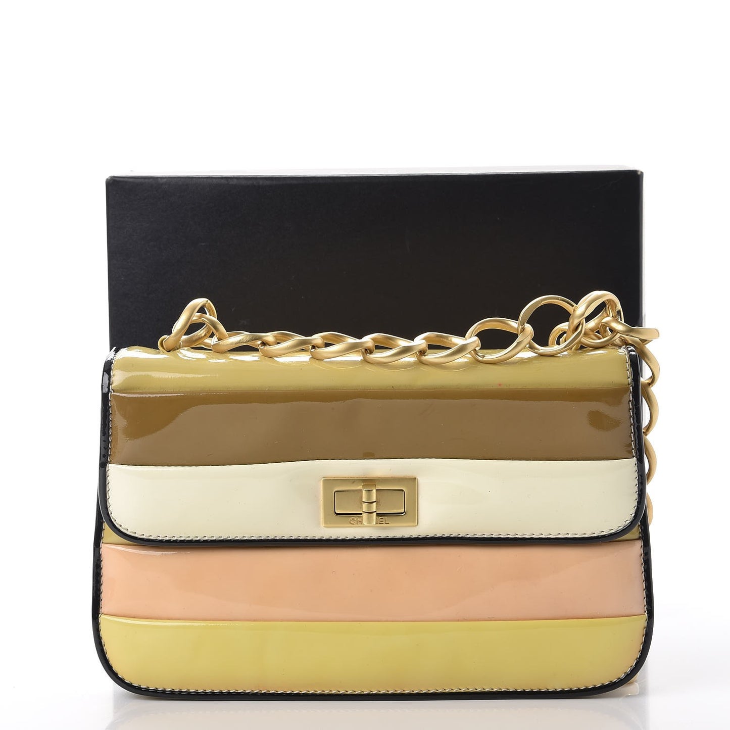 Patent Striped Mademoiselle Flap Multicolor
