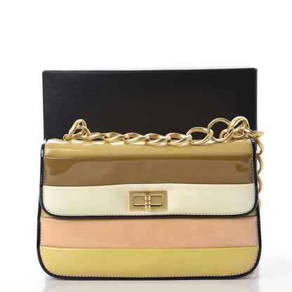 Chanel Patent Striped Mademoiselle Flap Multicolor 11 of 11
