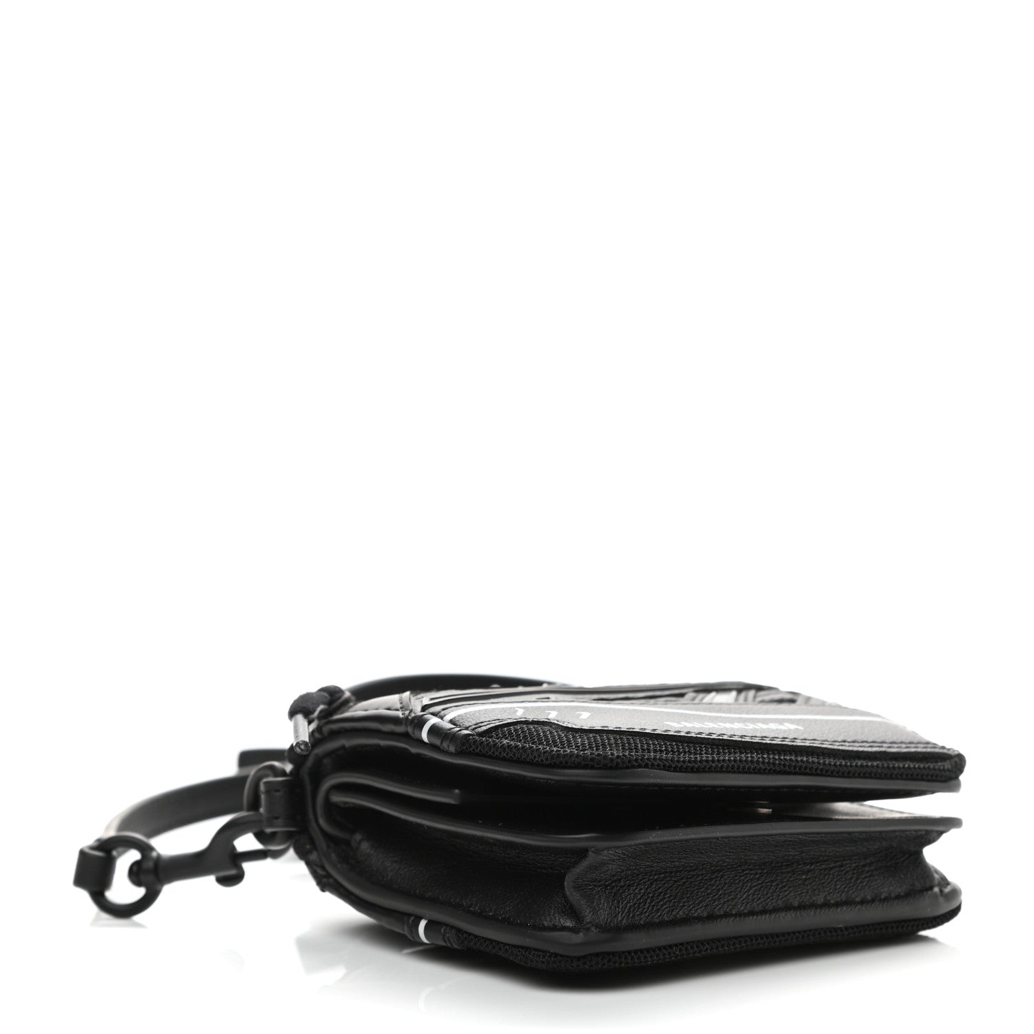 Balenciaga Faux Calfskin Fabric Sneakerhead Crossbody Wallet Black 4 of 11