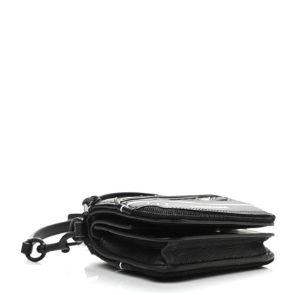 Balenciaga Faux Calfskin Fabric Sneakerhead Crossbody Wallet Black 4 of 11
