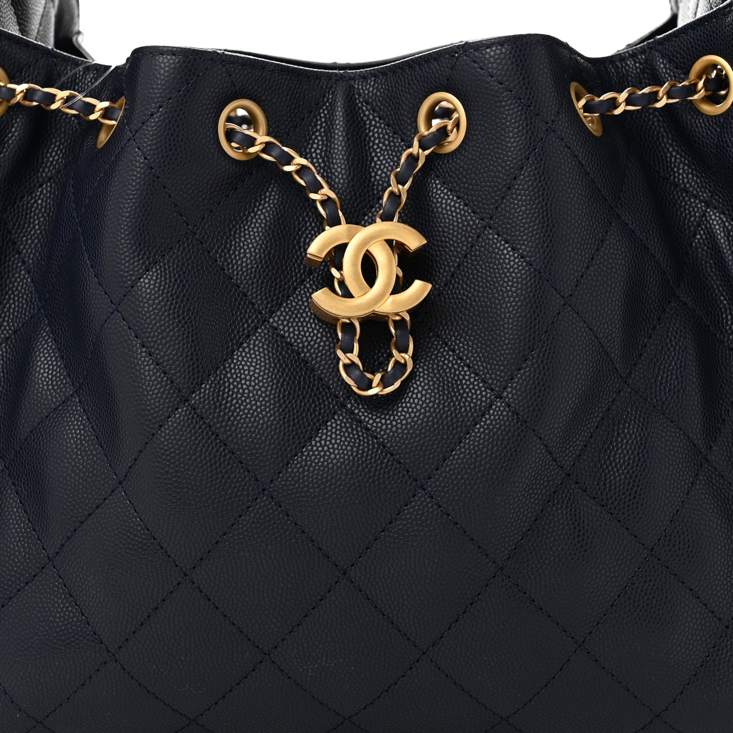 Caviar Quilted Small Chanel 25 Handbag Dark Navy
