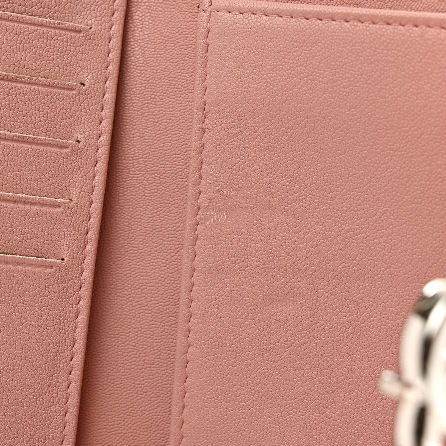 Lambskin Quilted CC Box Flap Wallet Light Pink