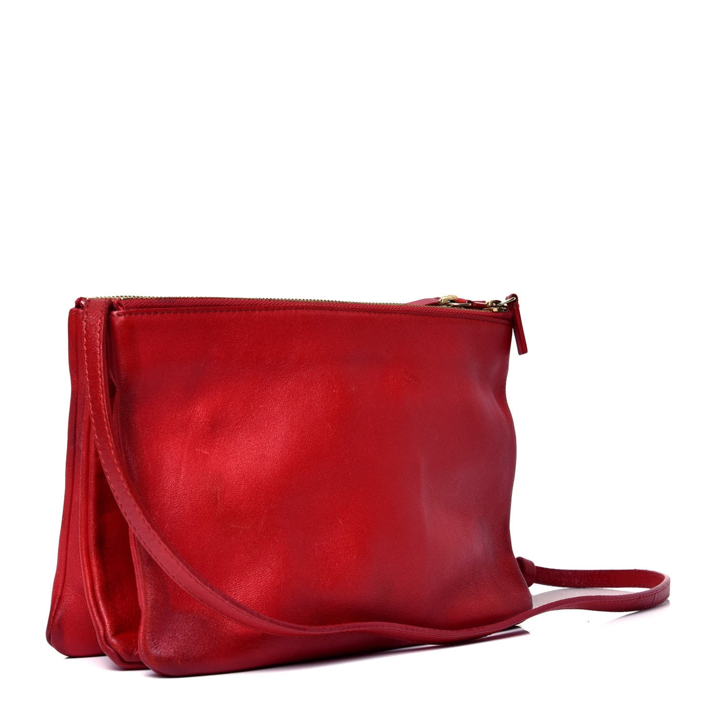 Lambskin Large Trio Crossbody Bag Red