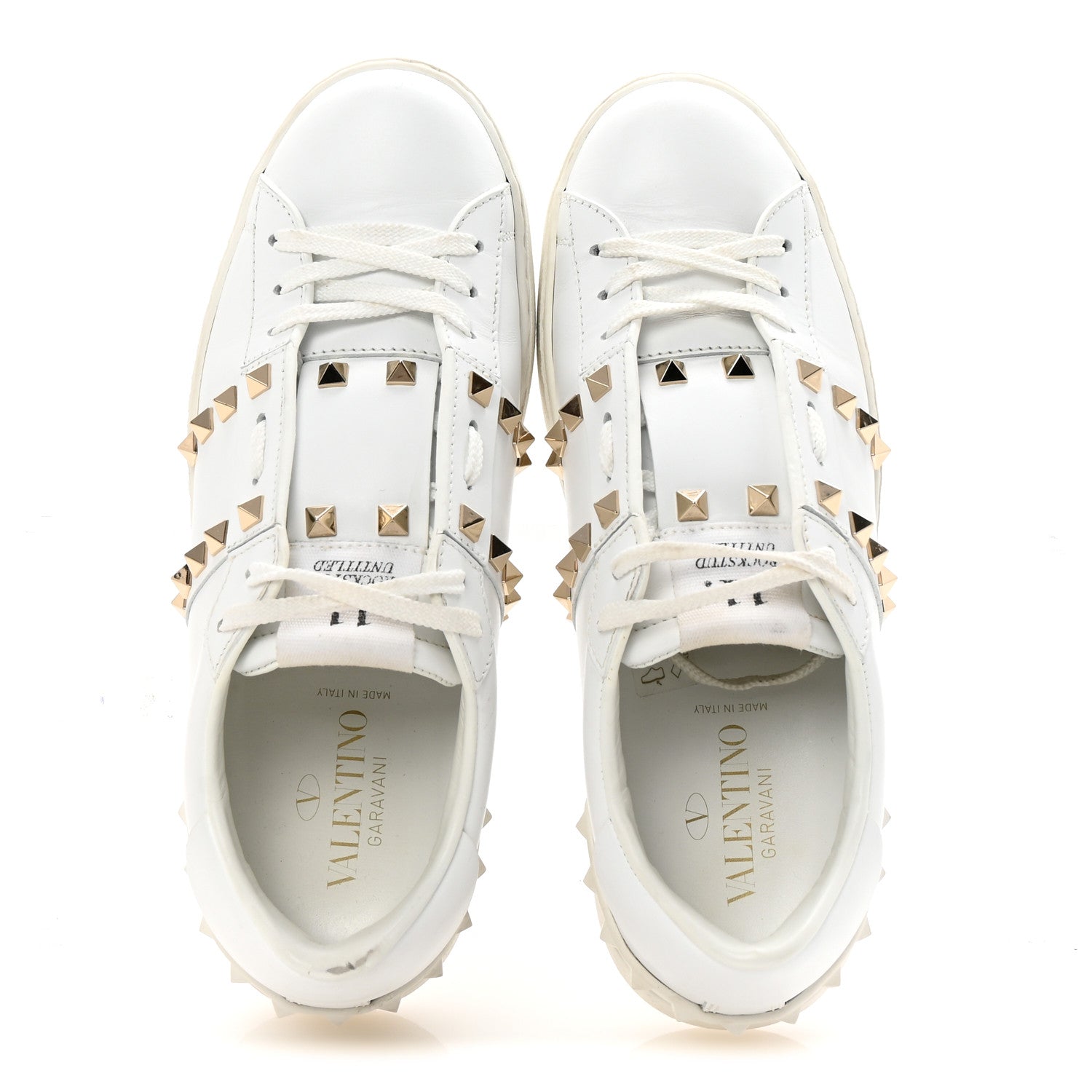 Valentino Garavani Calfskin Rockstud Untitled Open Sneakers 38 White 2 of 10