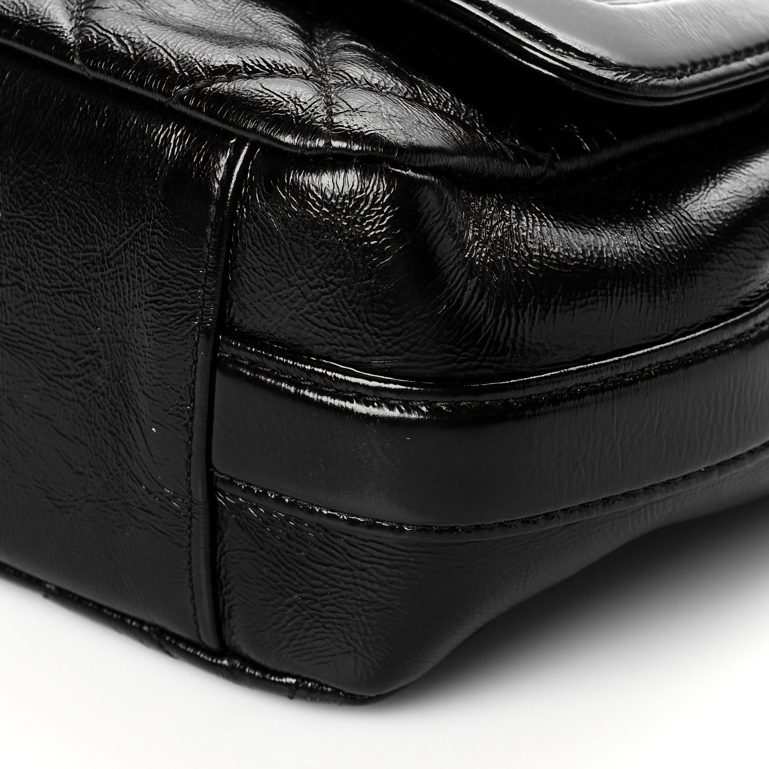 Chanel Crumpled Glazed Lambskin Quilted Small Flap Black 10 of 12