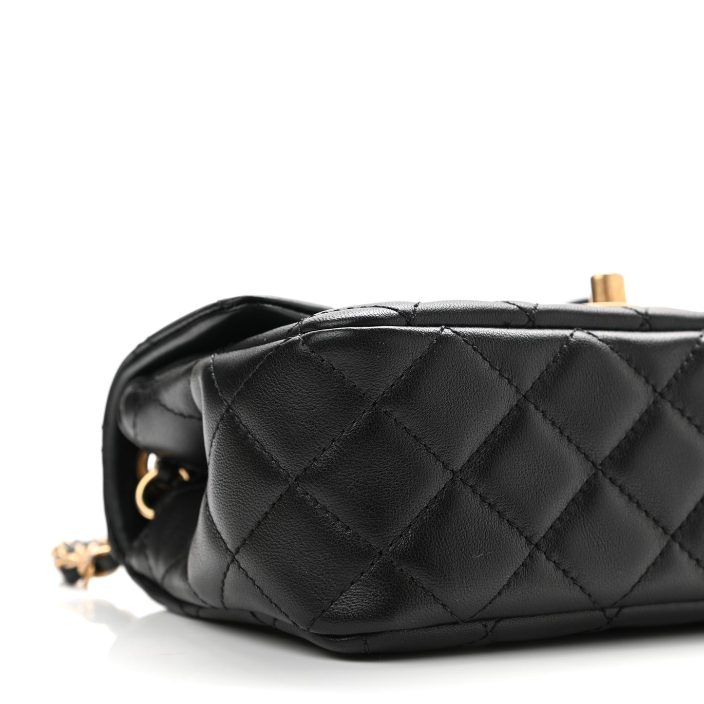 Lambskin Quilted Mini Romance Rectangular Flap Black