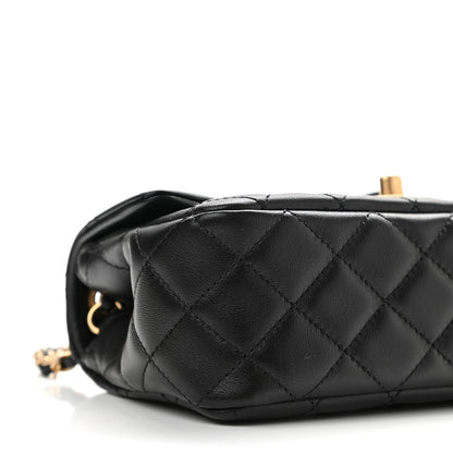 Chanel Lambskin Quilted Mini Romance Rectangular Flap Black 9 of 11