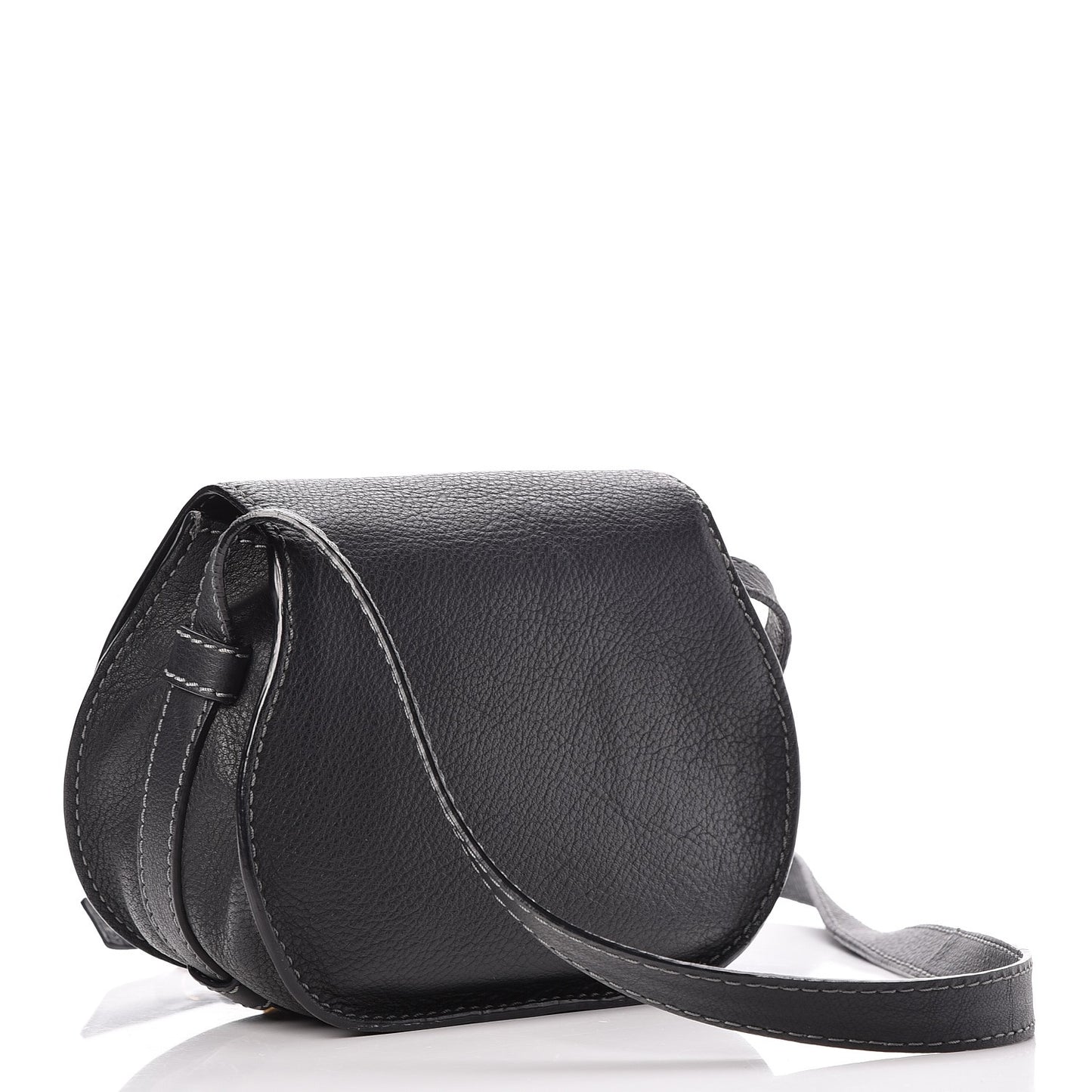 Calfskin Mini Marcie Round Crossbody Bag Black