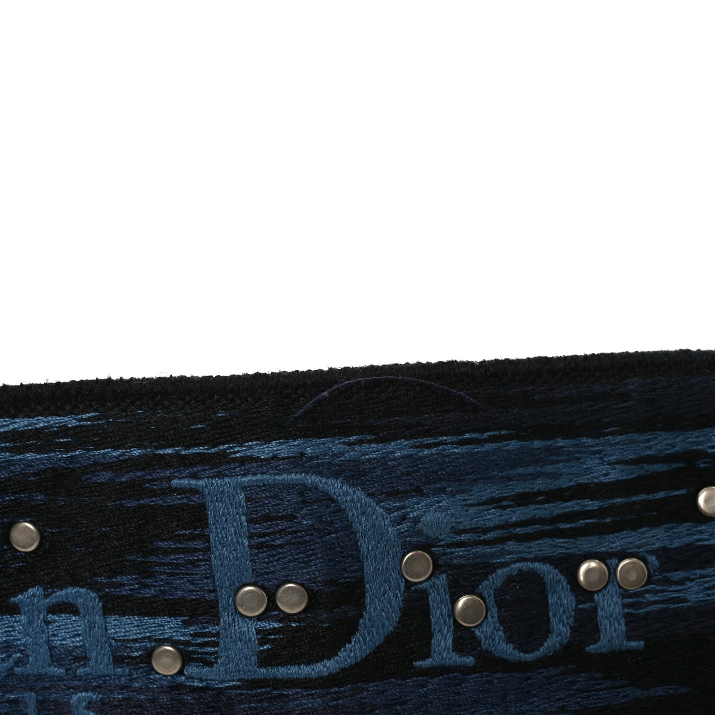 Canvas Embroidered Studded KaleiDiorscopic Shoulder Strap Blue