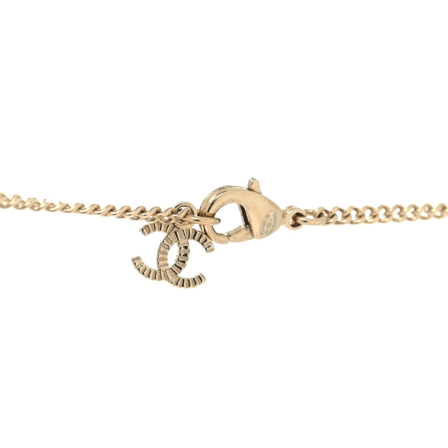 Chanel Enamel CC Pendant Necklace Black Light Gold 4 of 5