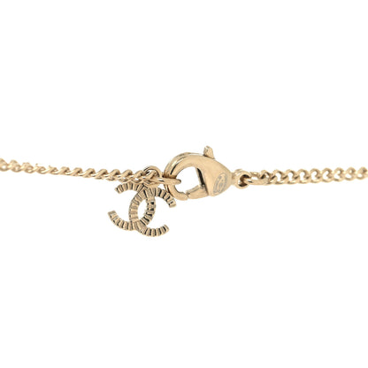 Chanel Enamel CC Pendant Necklace Black Light Gold 4 of 5
