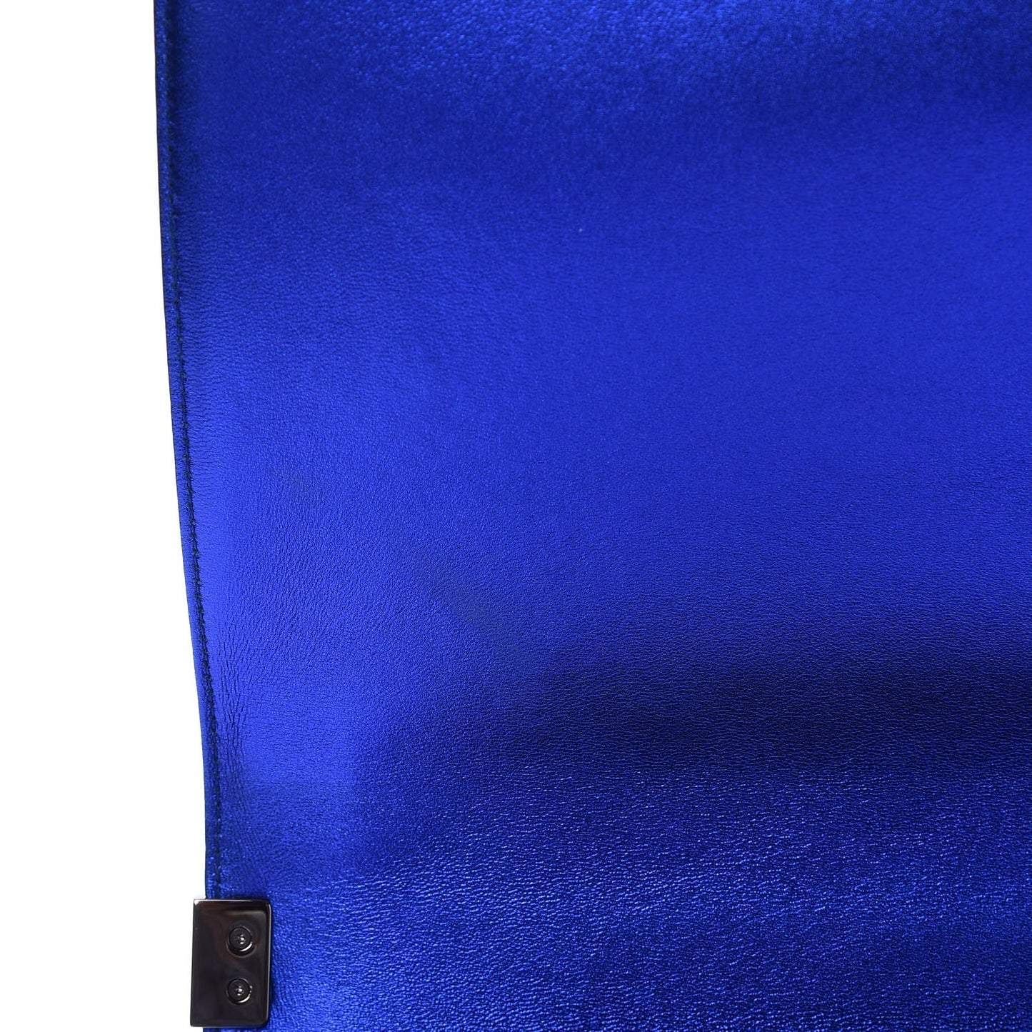 Metallic Patent Quilted Large Boy Flap Blue