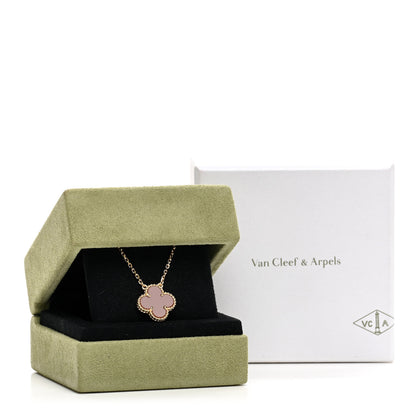 Van Cleef & Arpels 18K Yellow Gold Carnelian Vintage Alhambra Pendant Necklace 6 of 6