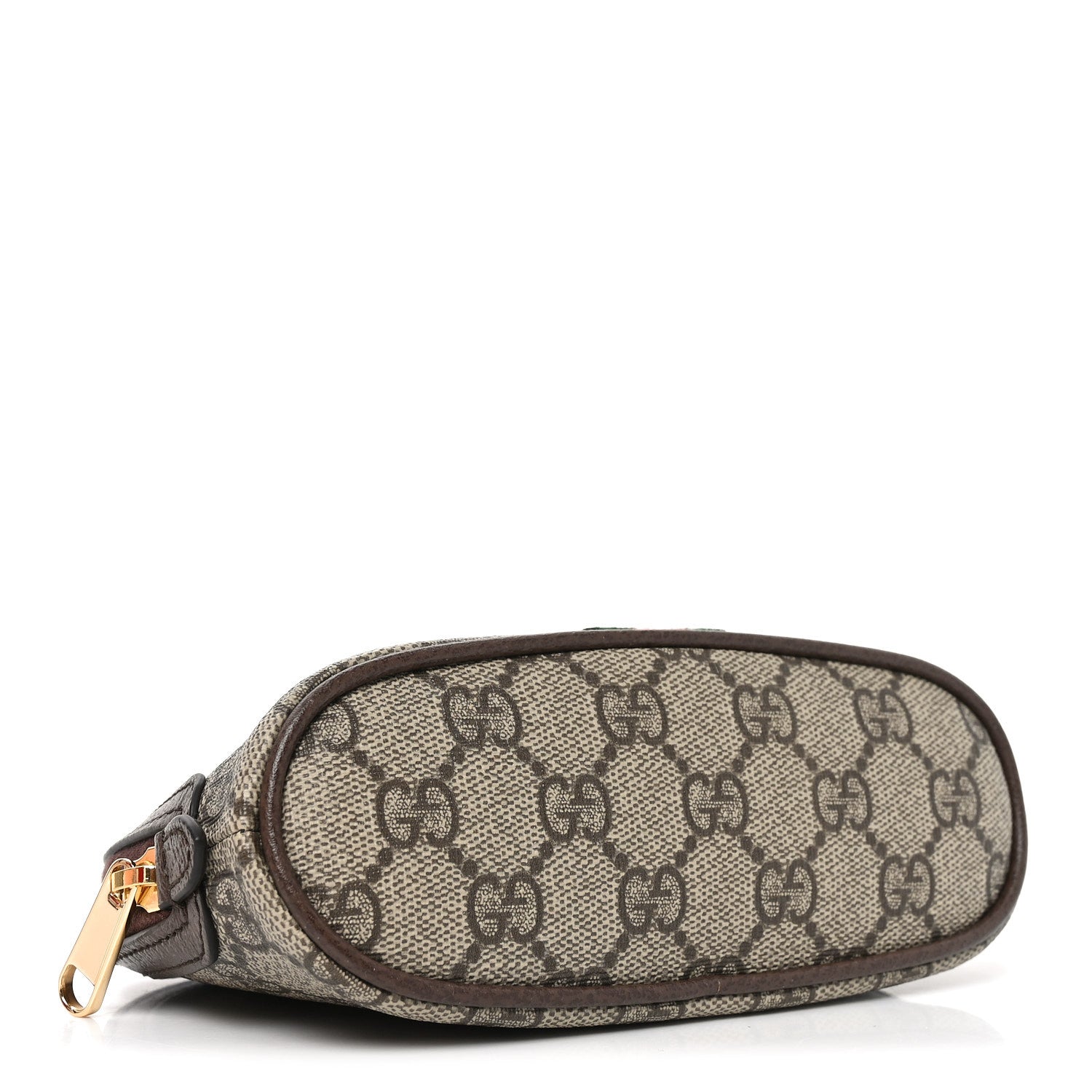 Gucci GG Supreme Monogram Textured Calfskin Web Medium Ophidia Cosmetic Case Beige Ebony New Acero 4 of 10