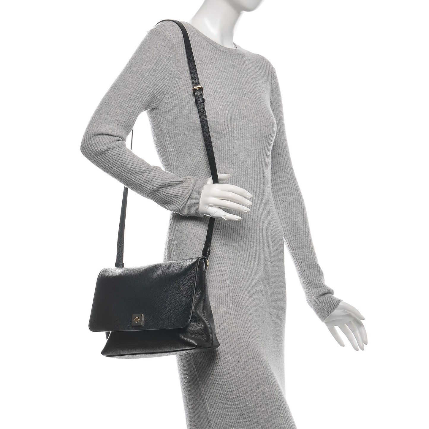 Goat Printed Calfskin Freya Satchel Black