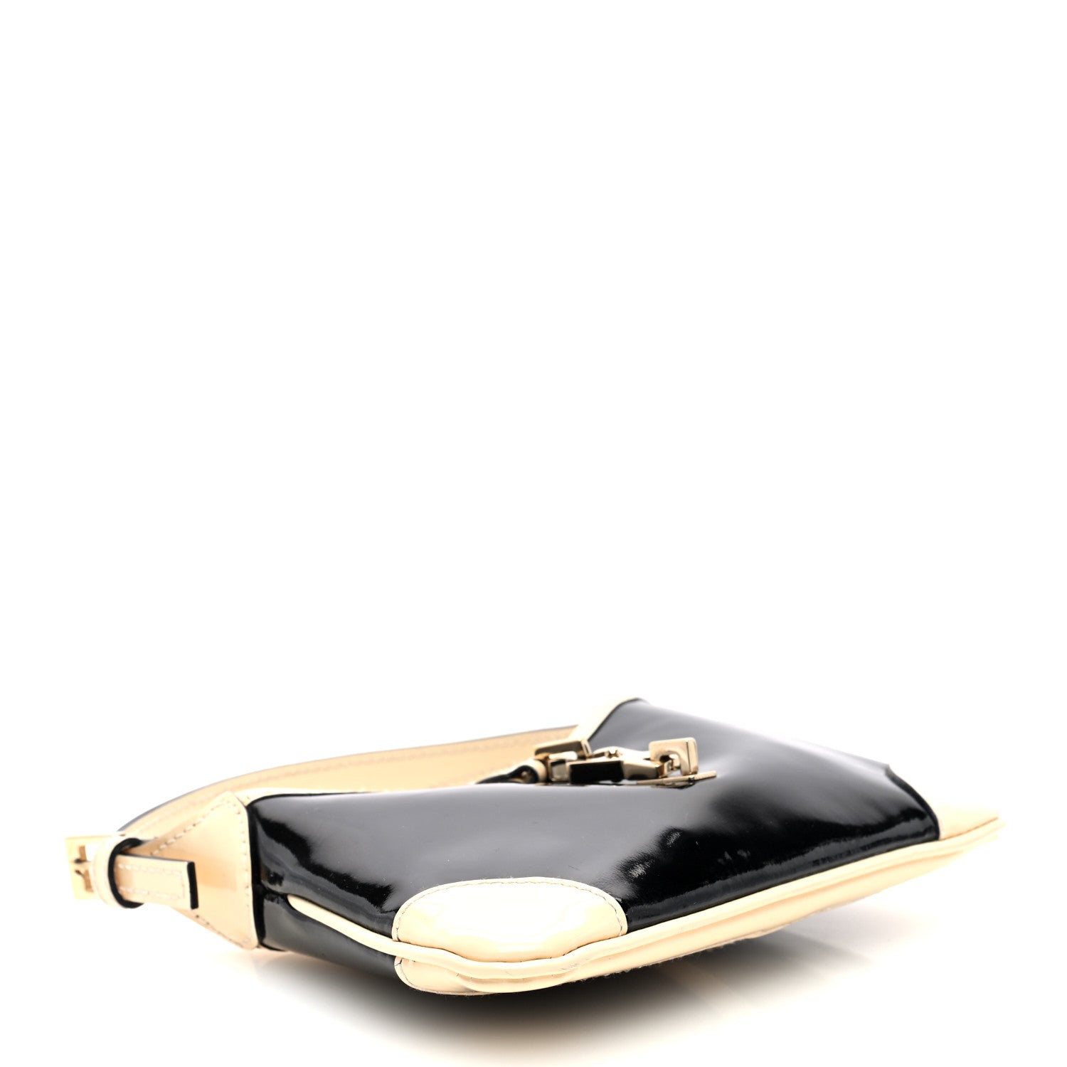 Gucci Patent Micro Jackie O Hobo Black White 4 of 10