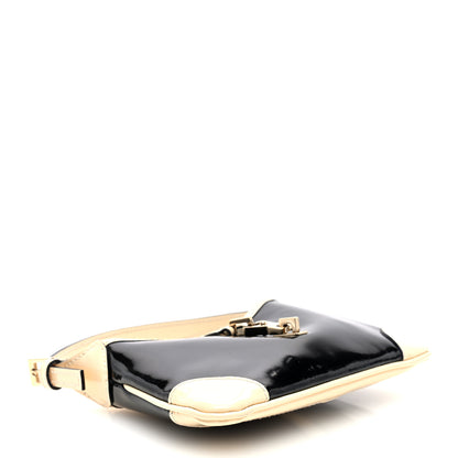 Gucci Patent Micro Jackie O Hobo Black White 4 of 10