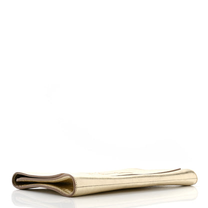Saint Laurent Metallic Textured Calfskin Monogram Large Belle De Jour Clutch Gold 3 of 9