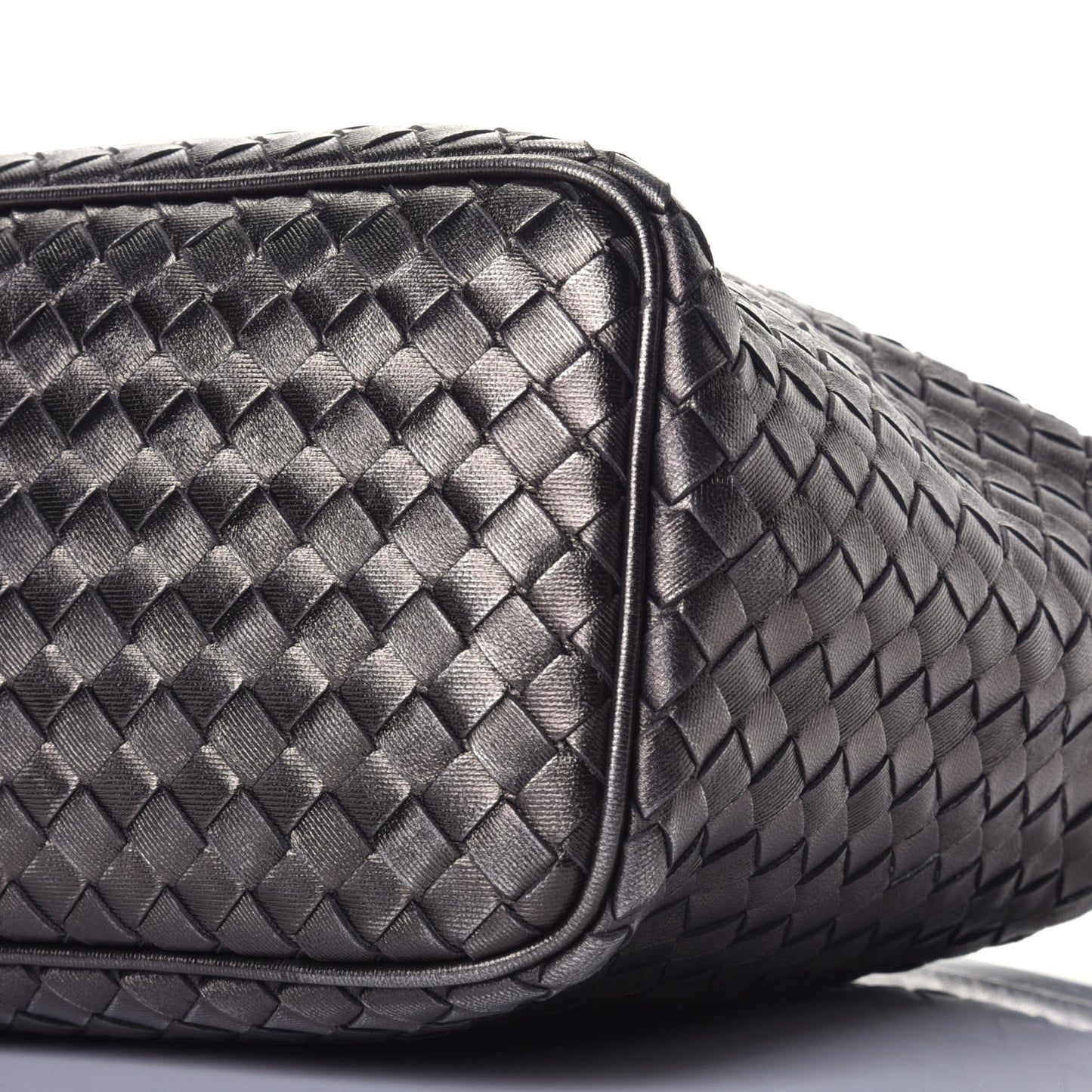 Metallic Nappa Intrecciato Small Shoulder Bag Steel