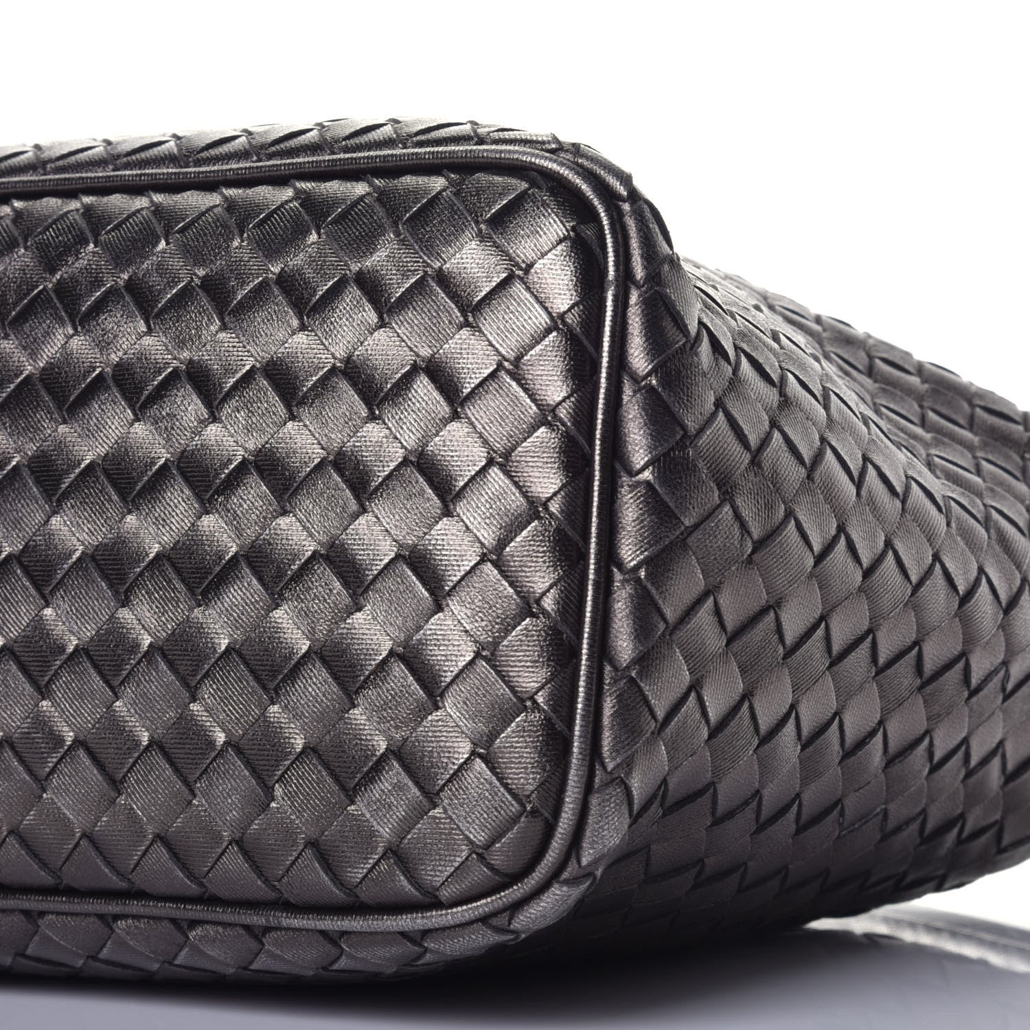 Bottega Veneta Metallic Nappa Intrecciato Small Shoulder Bag Steel 8 of 9