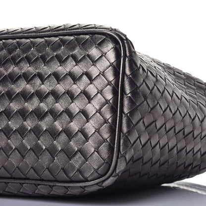Bottega Veneta Metallic Nappa Intrecciato Small Shoulder Bag Steel 8 of 9