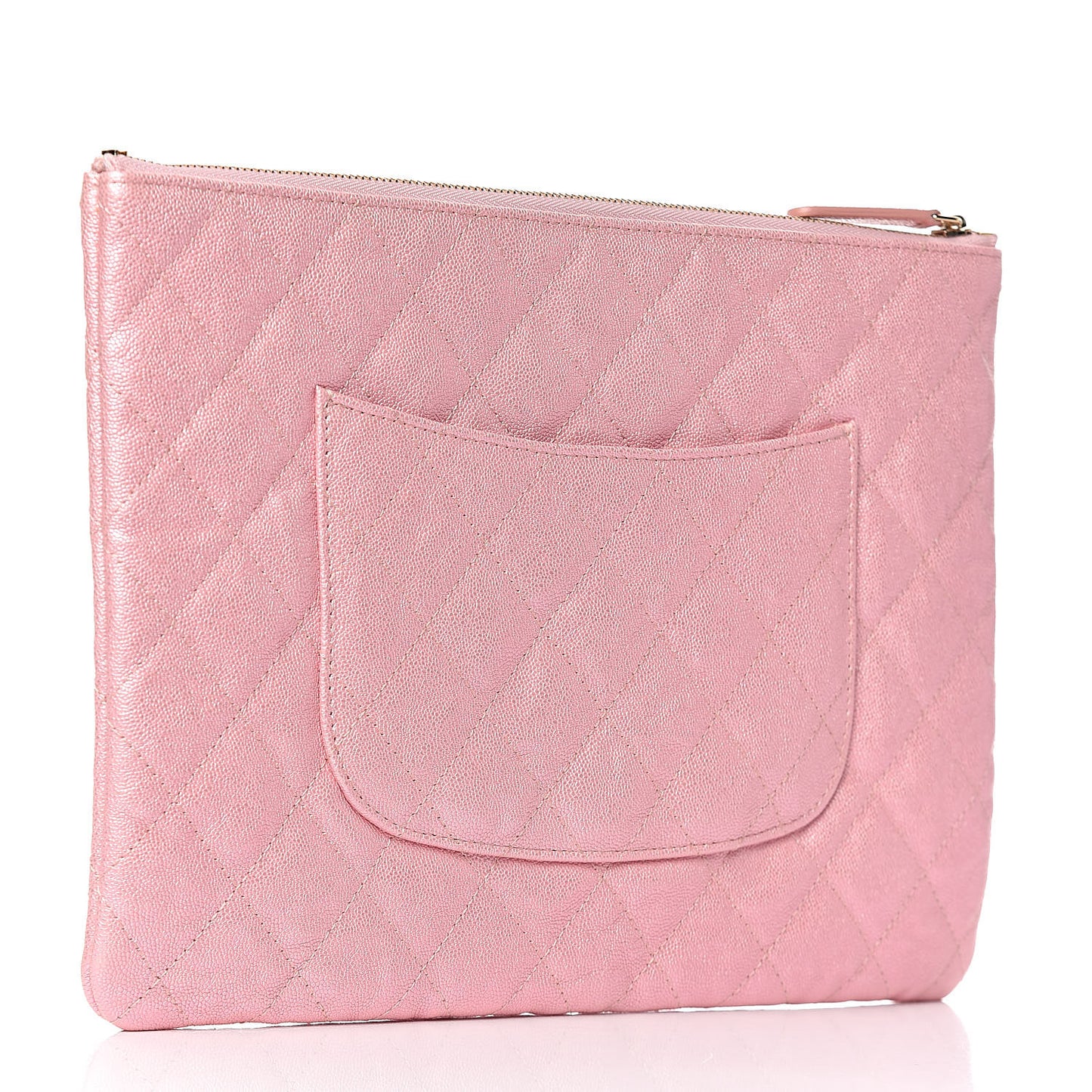 Iridescent Caviar Medium Night by the C Pouch Clutch Rose Pink