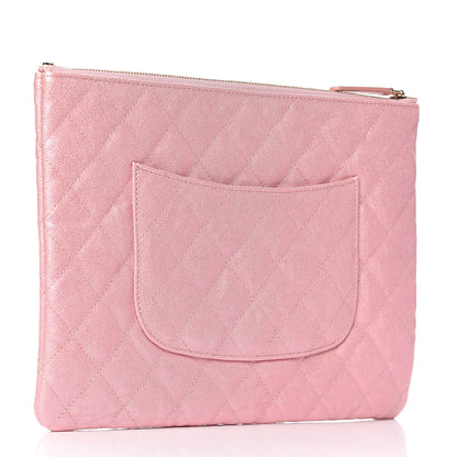 Chanel Iridescent Caviar Medium Night by the C Pouch Clutch Rose Pink 3 of 8