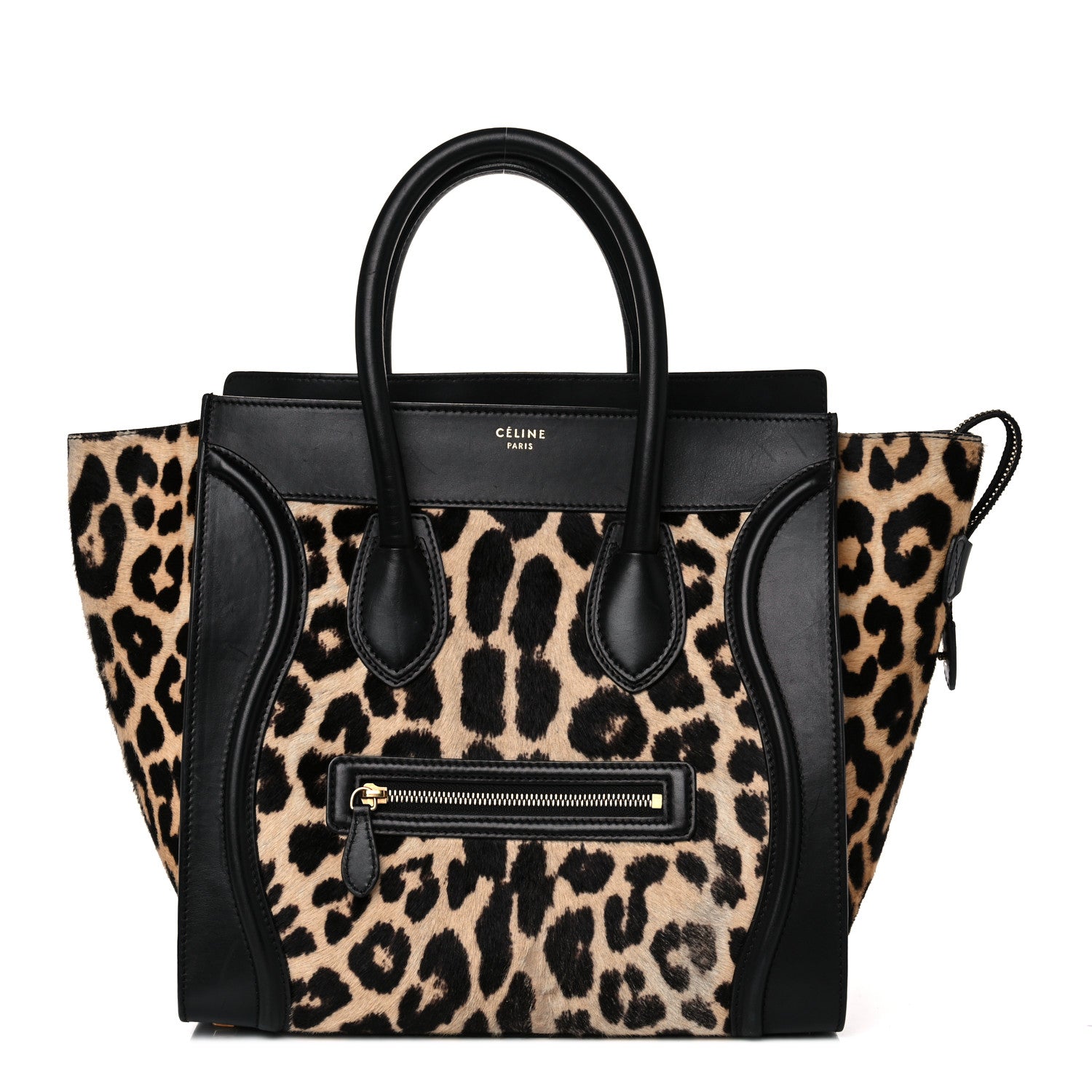 Celine Leopard Pony Hair Mini Luggage Brown 1 of 17