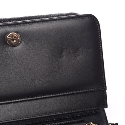 Chanel Caviar Chevron Quilted Boy Wallet On Chain WOC Black 9 of 10