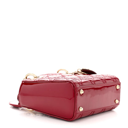 Christian Dior Patent Cannage Mini Lady Dior Red 4 of 10