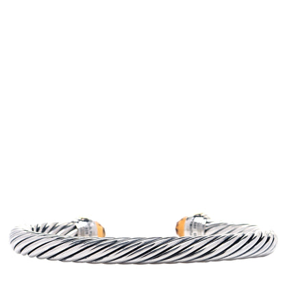 David Yurman Sterling Silver 14K Yellow Gold Citrine 7mm Cable Classics Bracelet 3 of 4