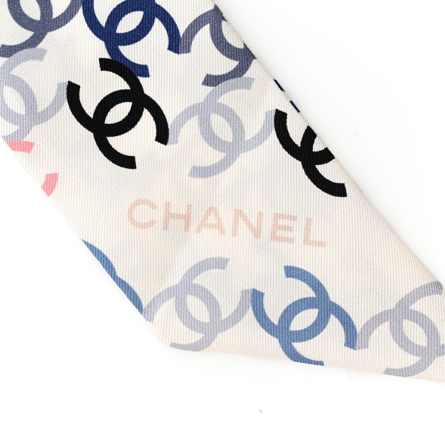 Silk Twill CC Slim Bandeau Scarf Ecru Multicolor