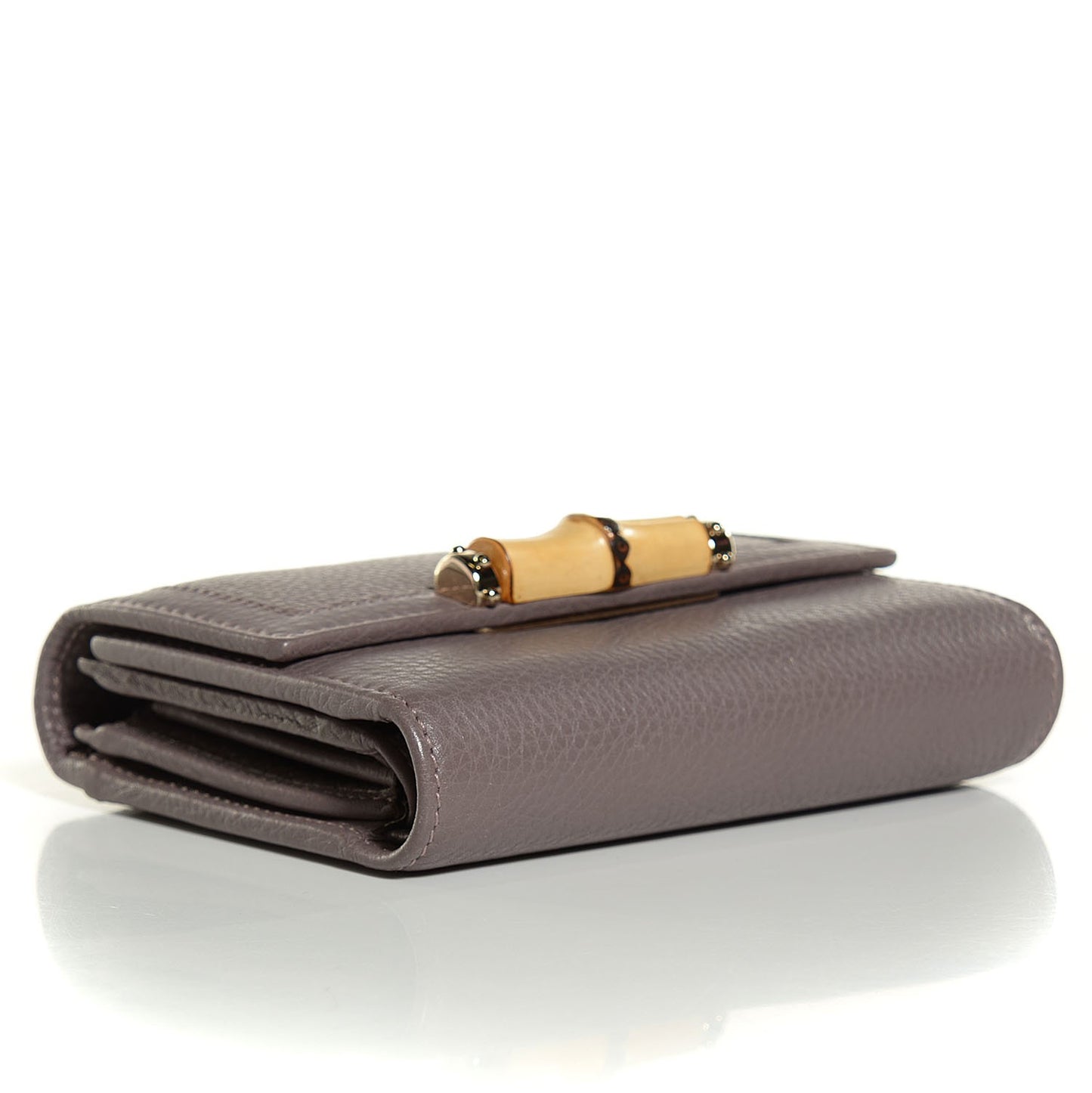 Calfskin Bamboo Medium Wallet Mauve