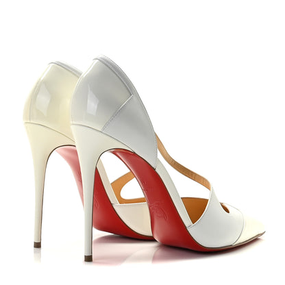 Christian Louboutin Patent Kid Round And Square 100 Pumps 41 Bianco 5 of 15