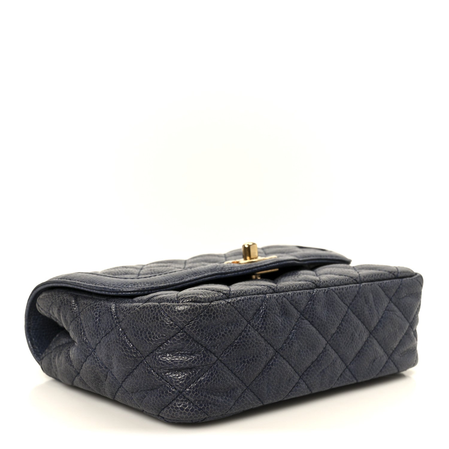 Chanel Crumpled Grained Calfskin Quilted Mini Two Tone Flap Blue 4 of 12
