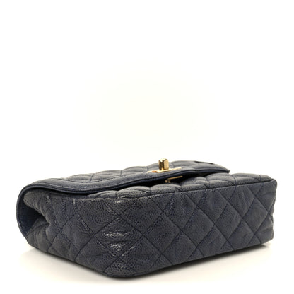 Chanel Crumpled Grained Calfskin Quilted Mini Two Tone Flap Blue 4 of 12