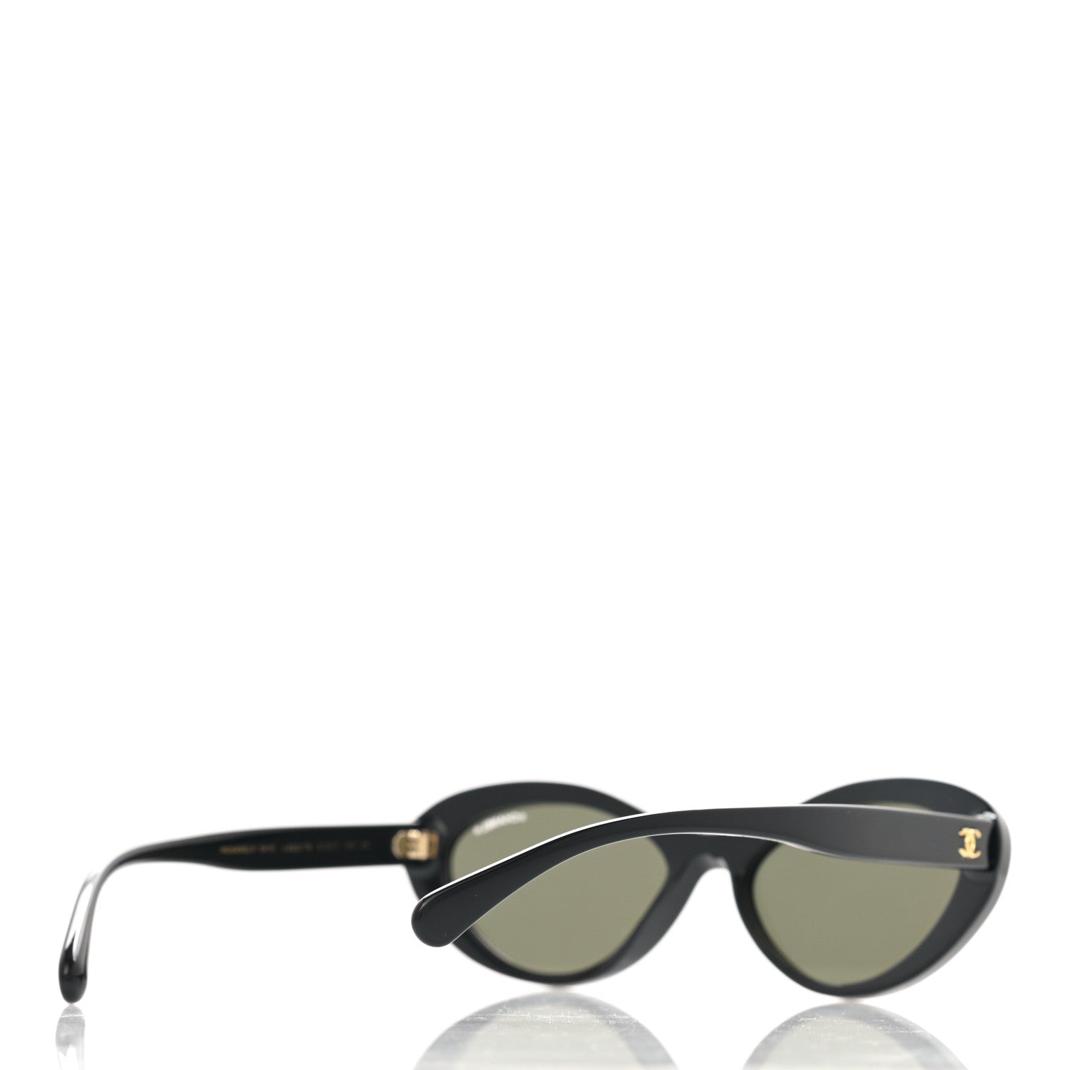 Chanel Acetate 24K Gold Mirror Oval Sunglasses 5416 Black 4 of 8