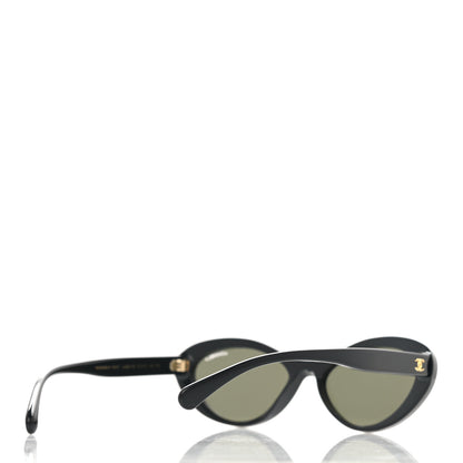 Chanel Acetate 24K Gold Mirror Oval Sunglasses 5416 Black 4 of 8