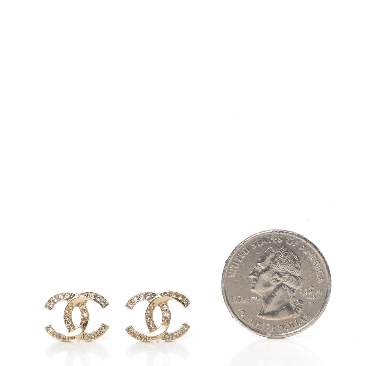 Crystal CC Earrings Light Gold