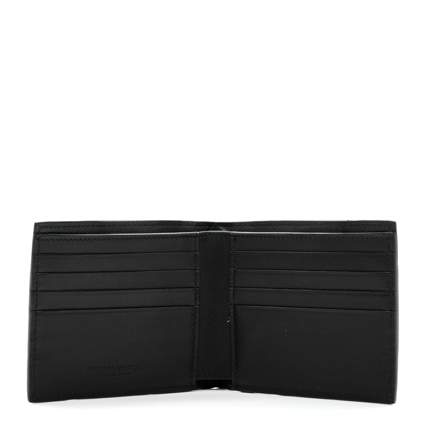 Nappa Maxi Intrecciato Bi-Fold Wallet Black