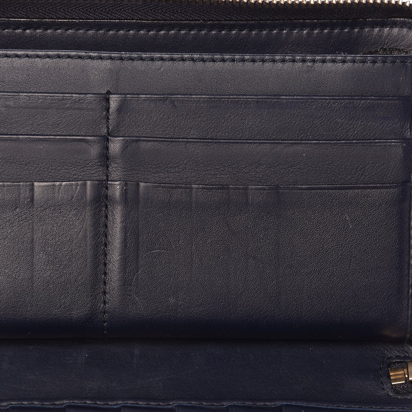 Microguccissima Large Zip Around Organizer Wallet Blue