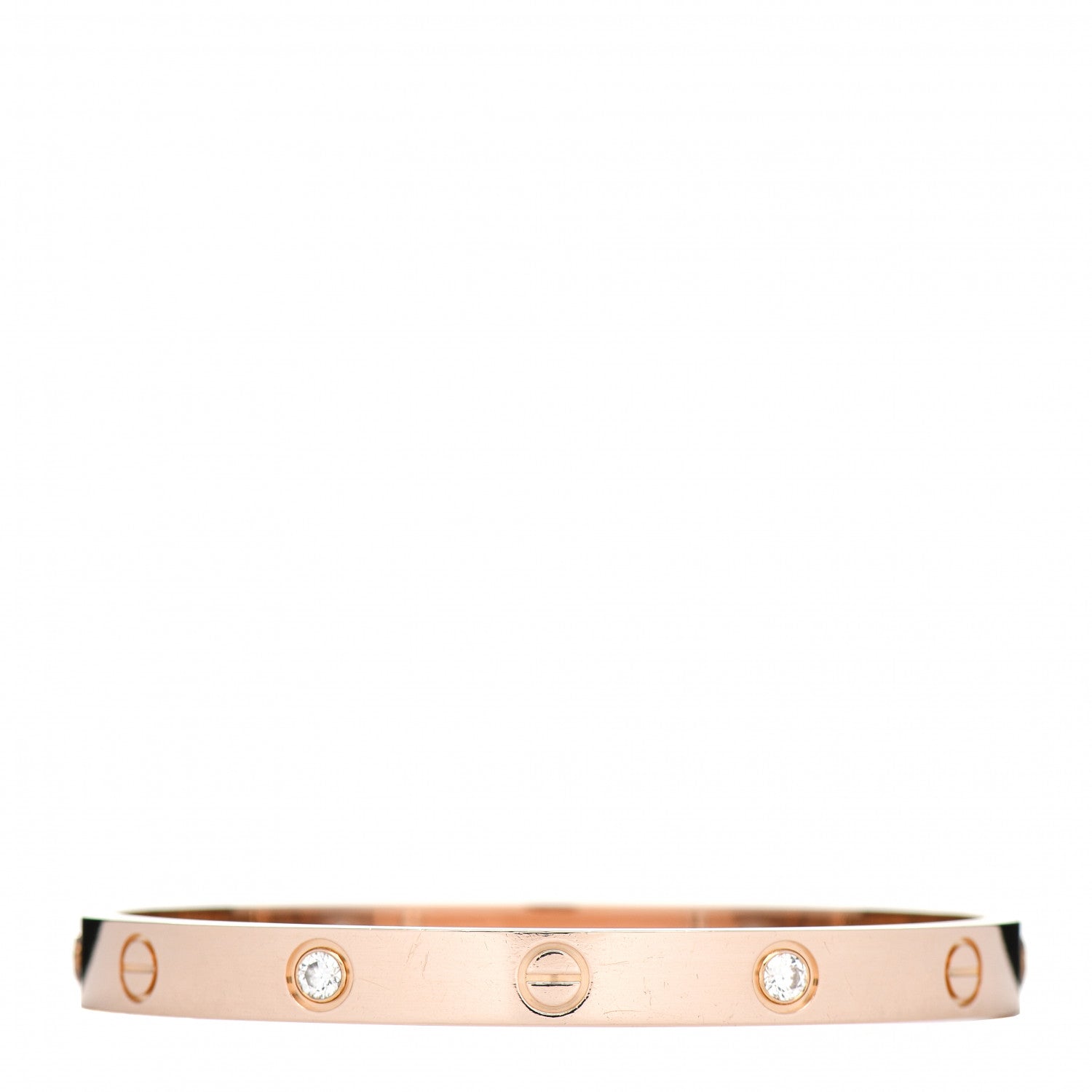 Cartier 18K Pink Gold 4 Diamond LOVE Bracelet 17 1 of 5