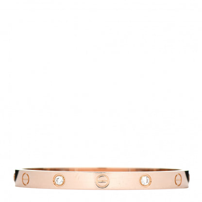 Cartier 18K Pink Gold 4 Diamond LOVE Bracelet 17 1 of 5