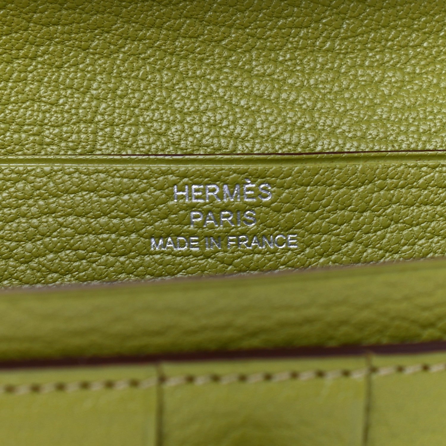 Hermes Chevre Mysore Bearn Wallet Rouge Vif Vert Anis 6 of 7